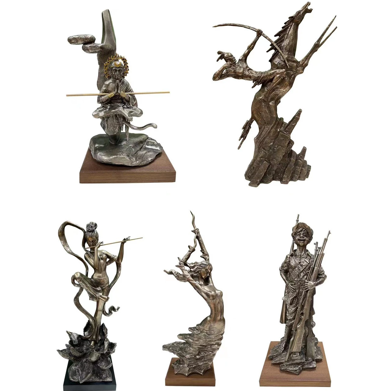 Hot selling high quality cold cast bronze sculpture popular bronze statue  soldier horse bronze