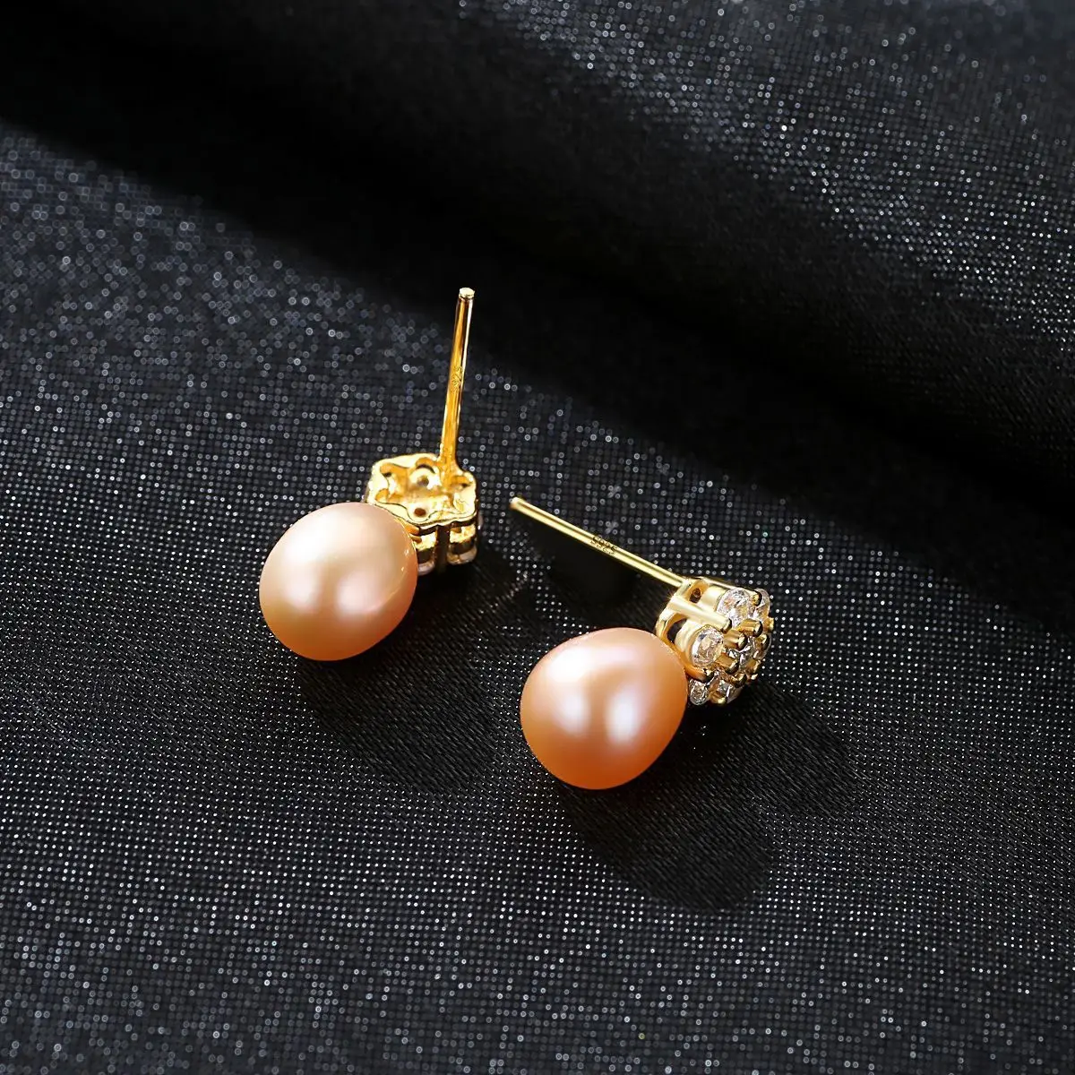 Custom Trendy 925 Sterling Silver Micro Inlay Zircon Flower Design Studs Earrings Simple Fresh water pearl Dangle Earrings Women