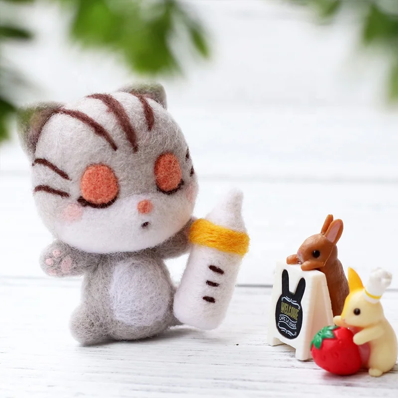 NO.104 игрушка «сделай сам» подарок с милой кошкой набор для валяния шерстью наборы игл