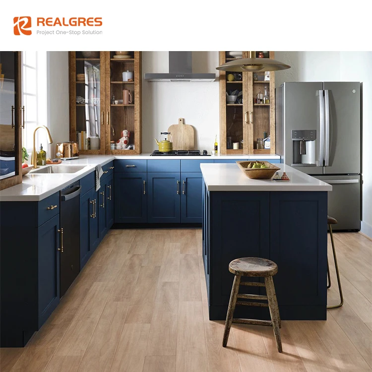 Realgres Manufacturers Complete Set Acrylic Cupboards Supplies Custom Wooden Pantry Modern Design Cabinet Kitchen Furniture