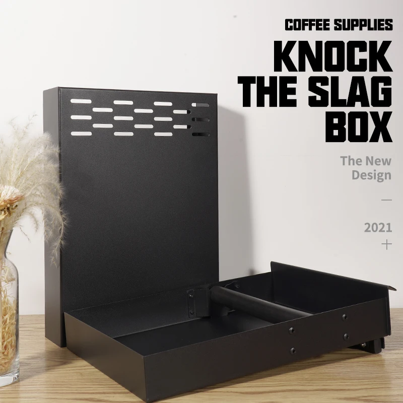 New Style Iron Matt black Coffee Grounds Knock Box Detachable with Drawer knock box