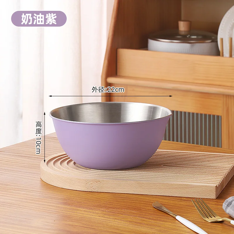 Hot Sale 3Pcs Stainless Steel Mixing Bowls Set Kitchen Colorful Nesting Storage Bowl Baking Accessory With Scale Salad Bowl