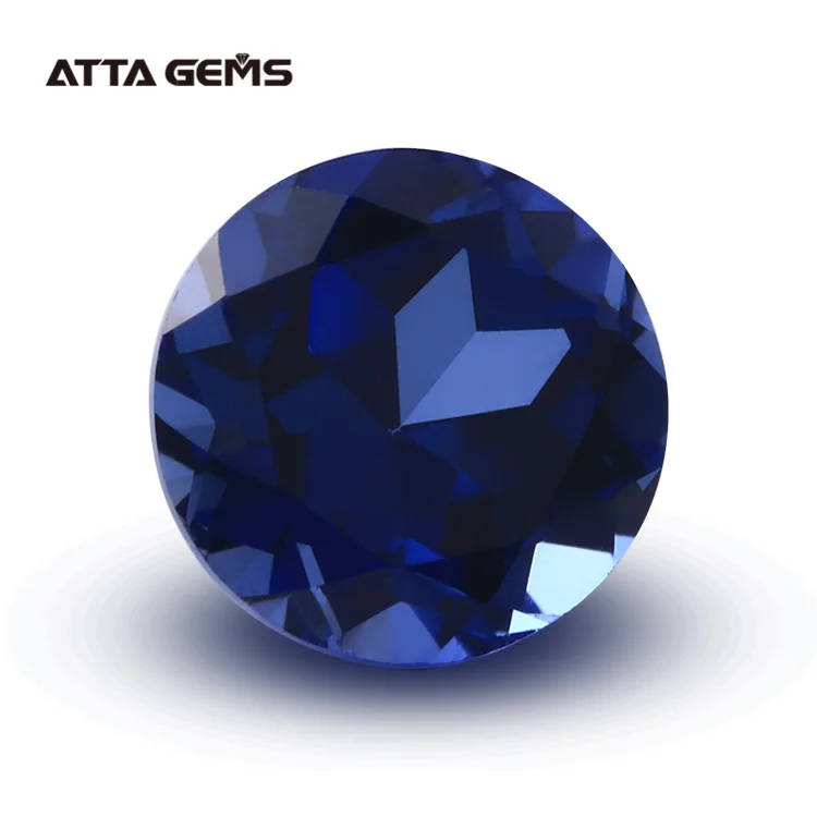 50pcs/Package 4~16mm Round Corundum Stone Lab Created Blue Sapphire #33 Loose Gemstones