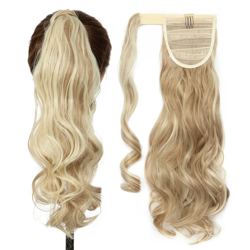 Смешанный коричневый Светлый пианино цвет синтетическая обертка вокруг конского хвоста Омбре седые волосы Удлинитель на клипсе для конского хвоста искусственный конский хвост