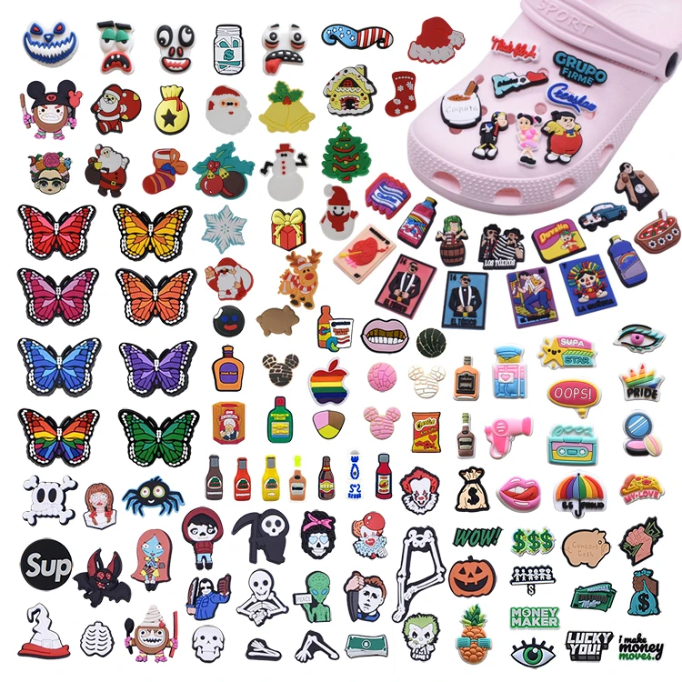 Быстрая своевременность, дешевая оптовая продажа, мягкие резиновые аксессуары из ПВХ, подвески для обуви нового дизайна для девочек, подвеска Croc