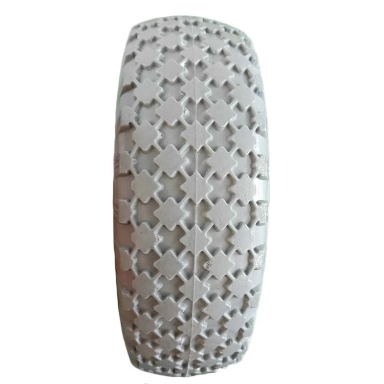 8 Inch 2.50-4 PU Polyurethane Foam Puncture Proof Flat Free Tire Wheel For Steel Garden Utility Wagon Trailer Trolley Cart