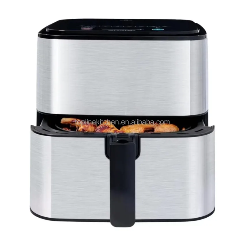 Professional Air Fryer Xxl 2000W Whole Body Stainless Steel Full Cover air Flyer 7L 8L 9L 10L Square Air Fryer Digital