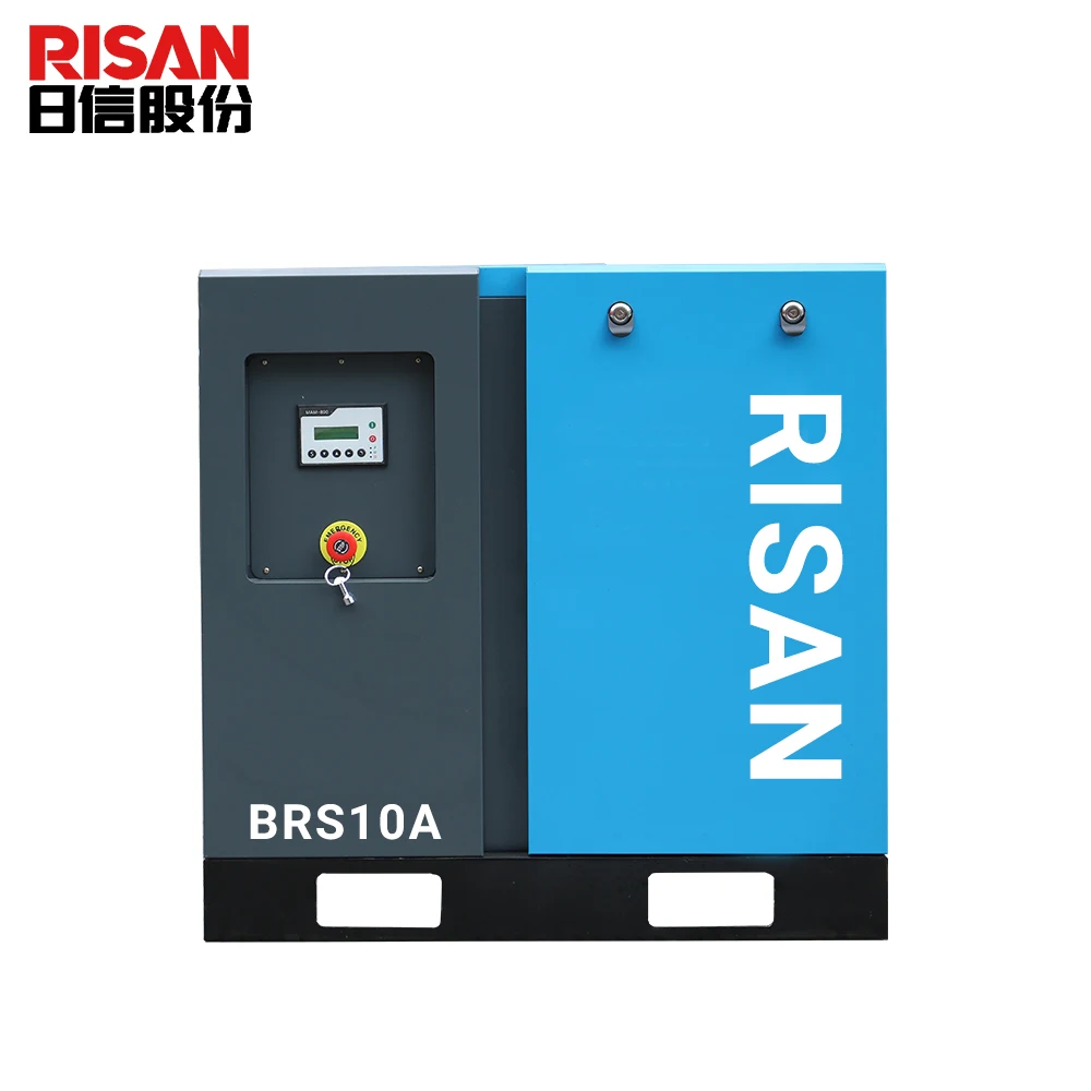 
7.5kw 10hp Energy Saving Noiseless Fix Speed Screw Air Compressor 