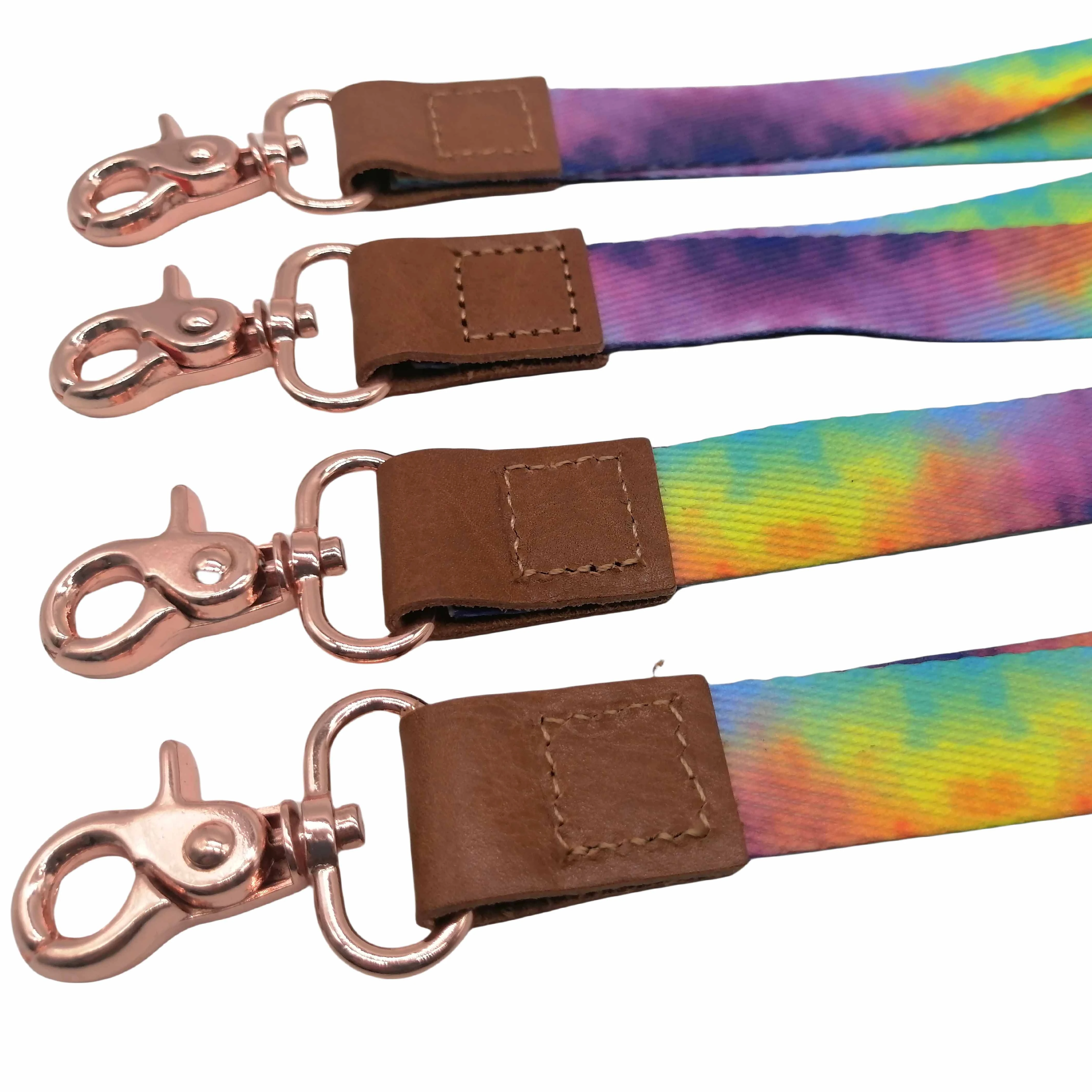 BSBH Customized Safety Durable Leather Lanyard Eco-Friendly Material For Key Car Short Strap Key Chain Wrist Lanyard