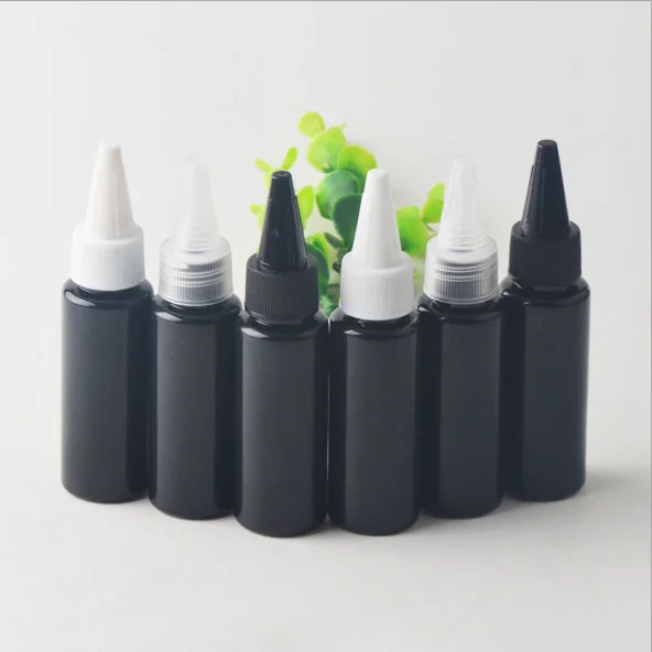 Low MOQ Customize logo print 20ml PET plastic liquid gel Squeeze Dropper Bottles with Twist Top Spout Cap for ink and hair oil