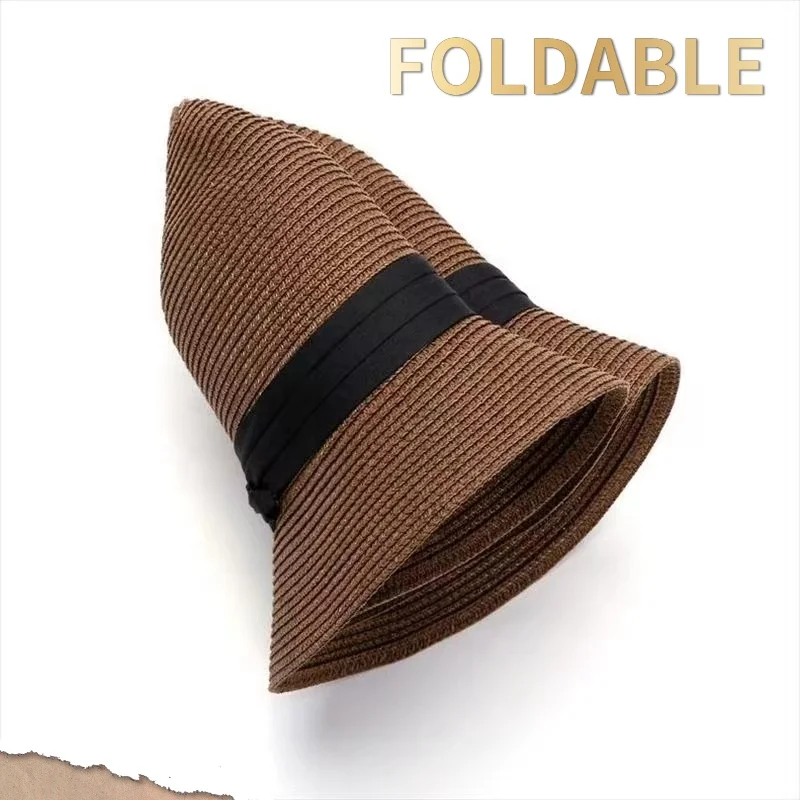 Chinese china manufacturer wide brim  beach WHOLESALE UNISEX FOLDABLE straw SUMMER hat FOR WOMEN MEN with logo crafting