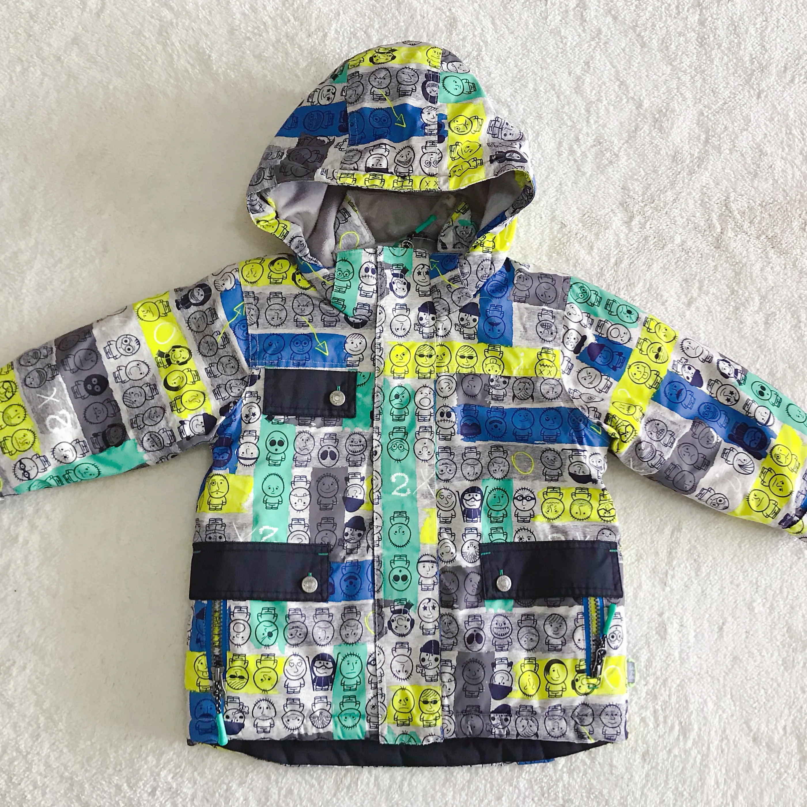 
high quality winter kid ski wear with detachable hood waterproof kid ski jacket outdoor for boy 