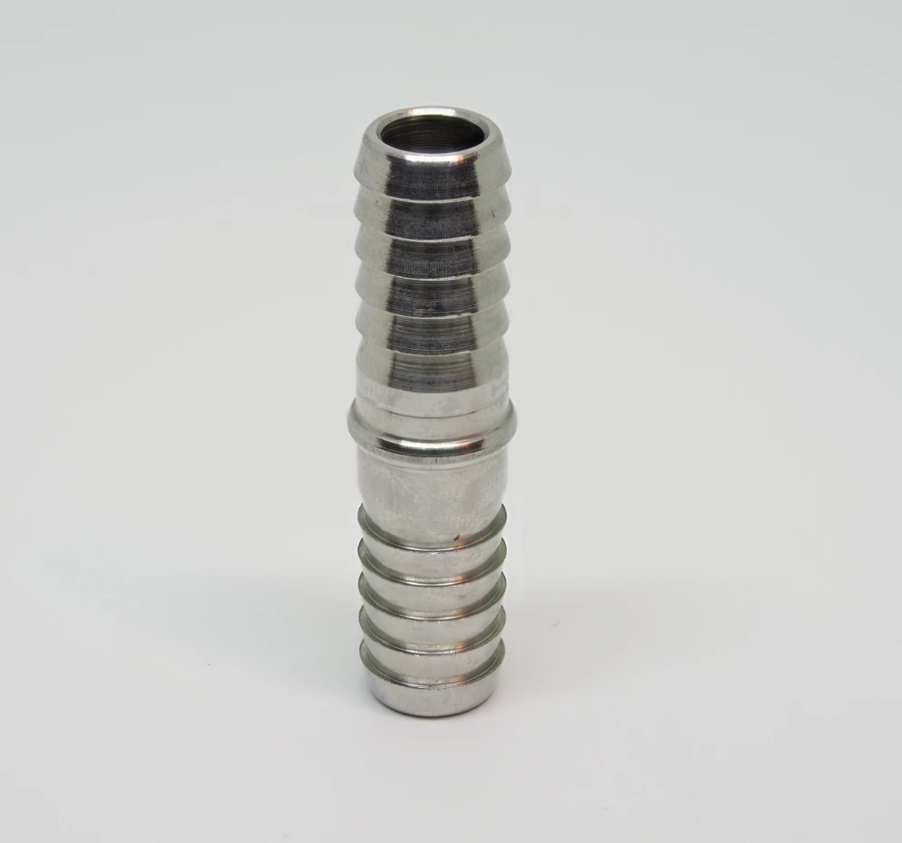 beverage dispenser fitting stainless steel stem hose 1/4 barb X 1/4 barb fittings