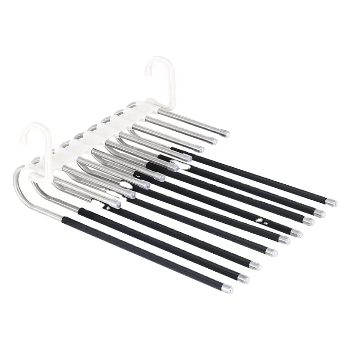 Multifunctional Pants Hanger 5 or 9 Layers Telescopic Magic Folding Hanger for Wardrobe Organizer