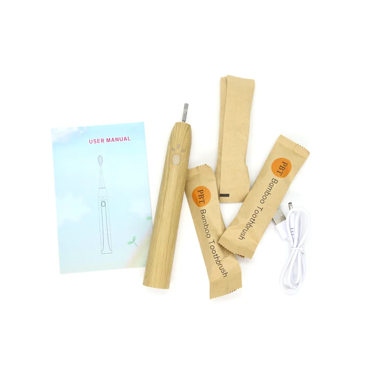 First bamboo head Children Kids USB Rechargeable Powered Sonic Electric Toothbrush Sonic Power Smart Toothbrush