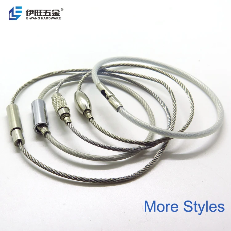 YIWANG Stainless Steel Wire Rope Keychain Cable Key Ring
