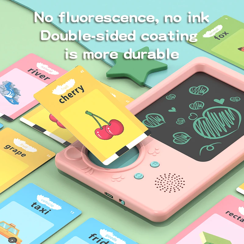 Children Playing Speech Therapy Machine Toys 224 Sight Words Educational Talking Flash Card With graphic tablet draw