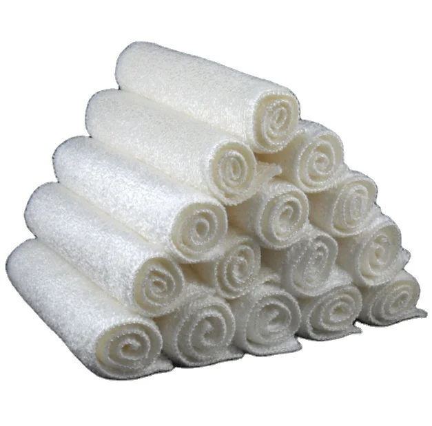 100%bamboo white dish cloth wash cloth for kitchen
