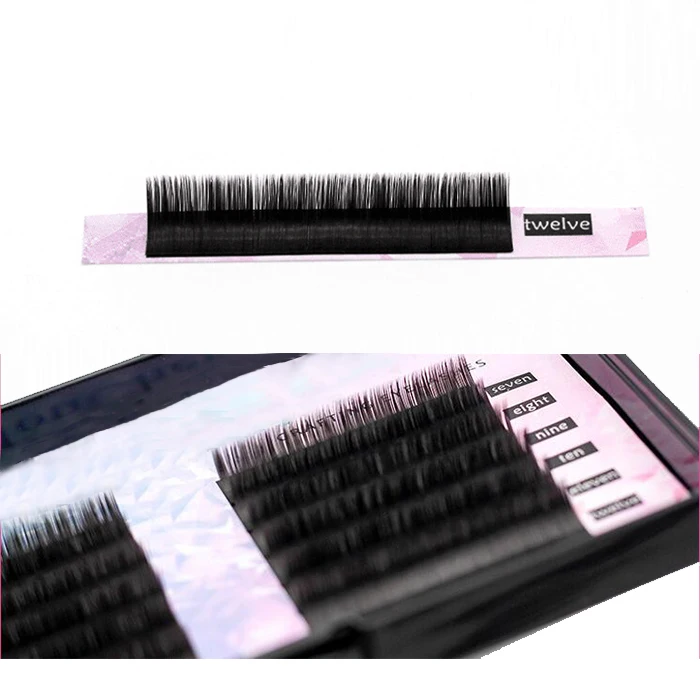 Black Premium Volume Individual Eyelash Extension Natural longWholesale Korea PBT fiber Silk Lash Extension OEM ODM