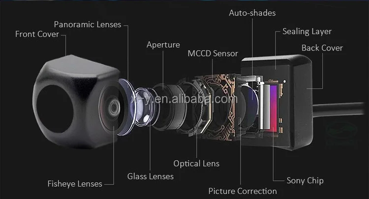 Wifi Car Rearview Backup Camera Reversing Wireless Camera Black HD DC 12V 1080p Car Alarm System Universal IP 67 CE FCC Rohs 1W