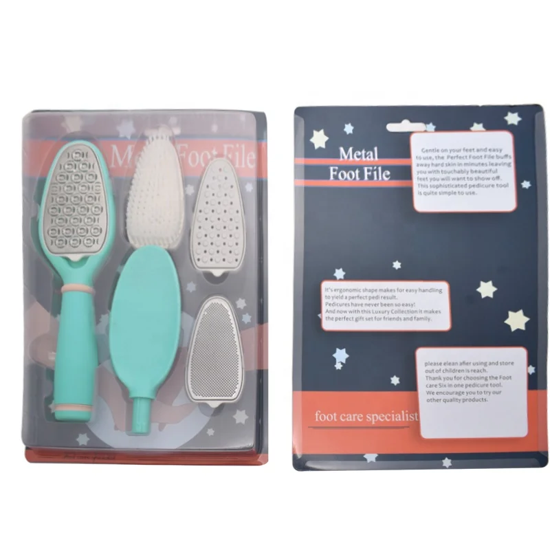 Factory direct wholesale foot care pedicure tools professional 5 in 1 foot skin grinding device set 5 sets