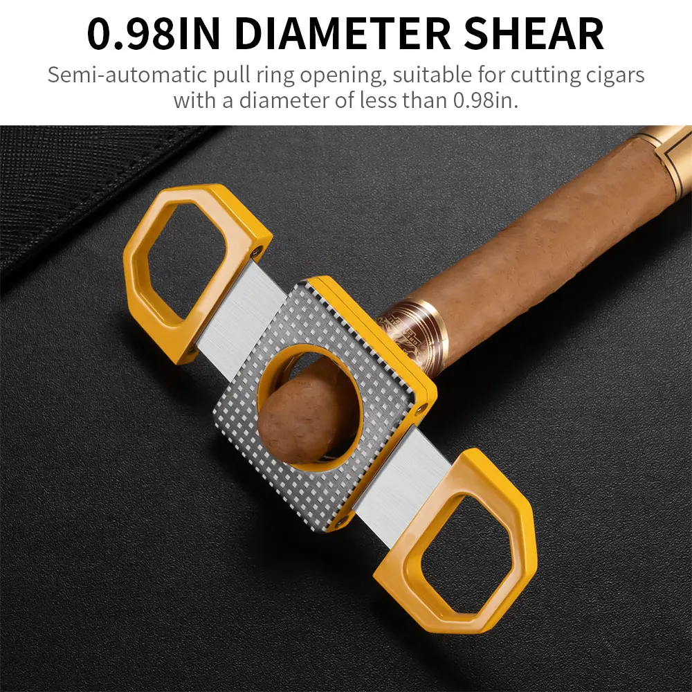 CIGARLOONG Sharp Double-edged Cigar Cutter Multi-function Windproof Lighter 2PCS Portable Cigar Accessories Package