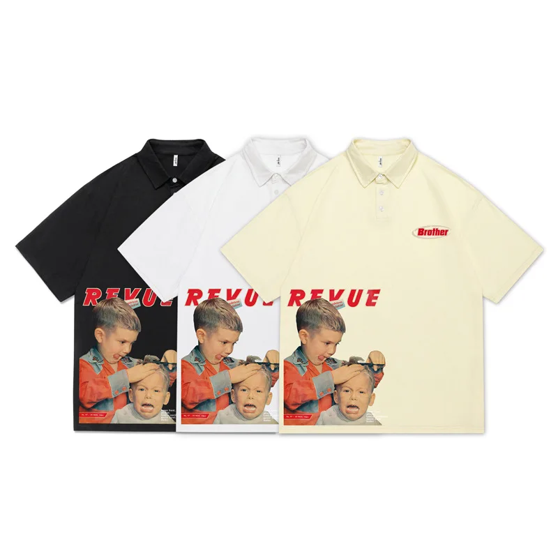 Wholesale 100% Cotton  Oversized High Quality Custom Logo Printing  Stylish Polo Men Casual T-shirt