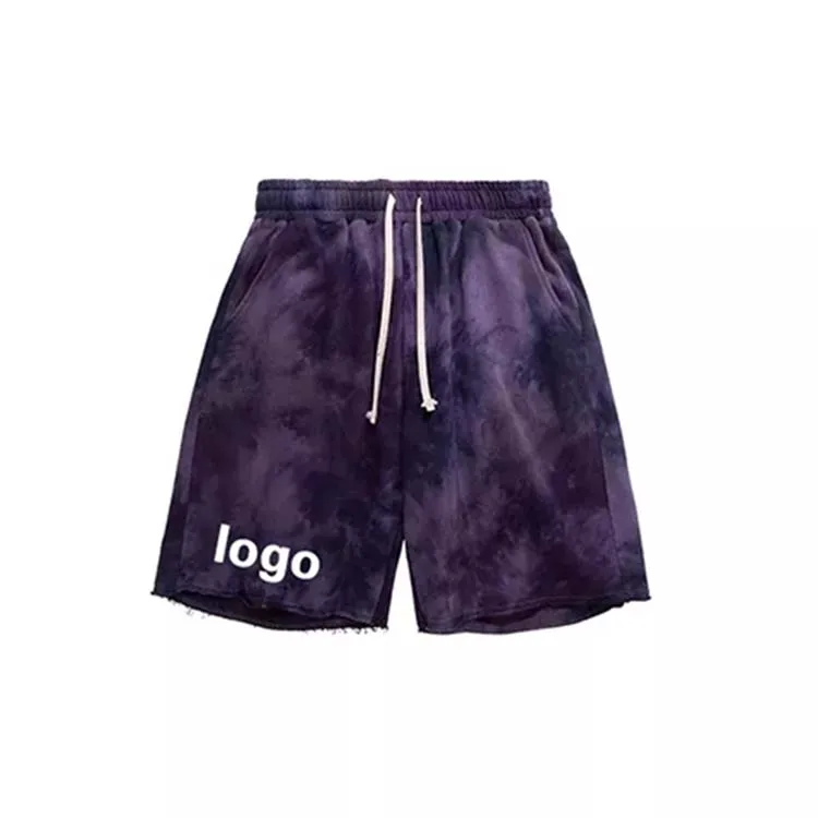 New 2022 Mens Plain or Tie die Print Tech Fleece Sweat shorts with Bonded Tape Pocket