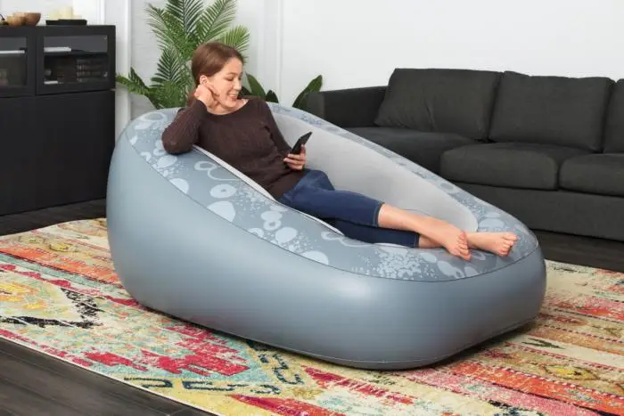 Bestway 75096 Comfortable Deluxe Inflatable Lounger Flocked Surface Lounge Sofa Chair