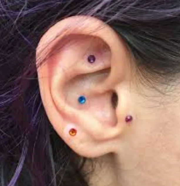 20 Pcs One Pack With 10 Colors Crystal Ear Seeds Auricular Therapy Point Sticker 24K Gold EarSeeds