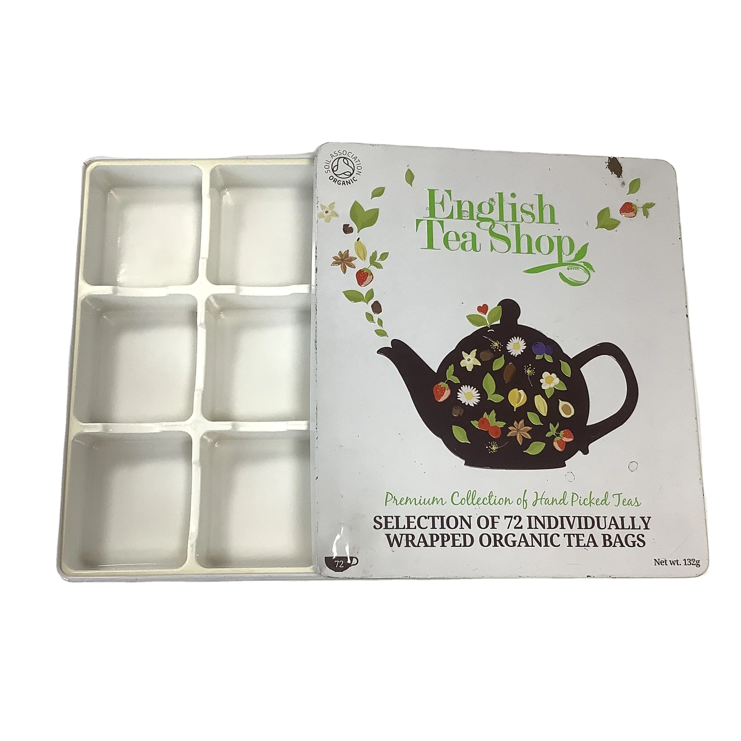 Tea Bag Packaging Tins Metal Square Tea Box Tins Metal Tins