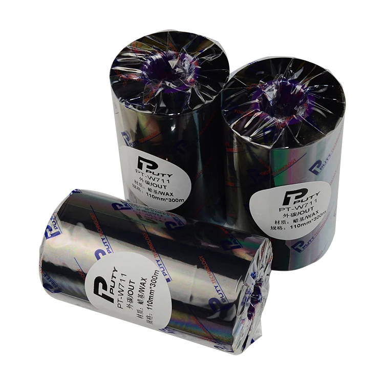Puty wholesale roll thermal transfer resin / resin-wax / wax ribbon for barcode printer