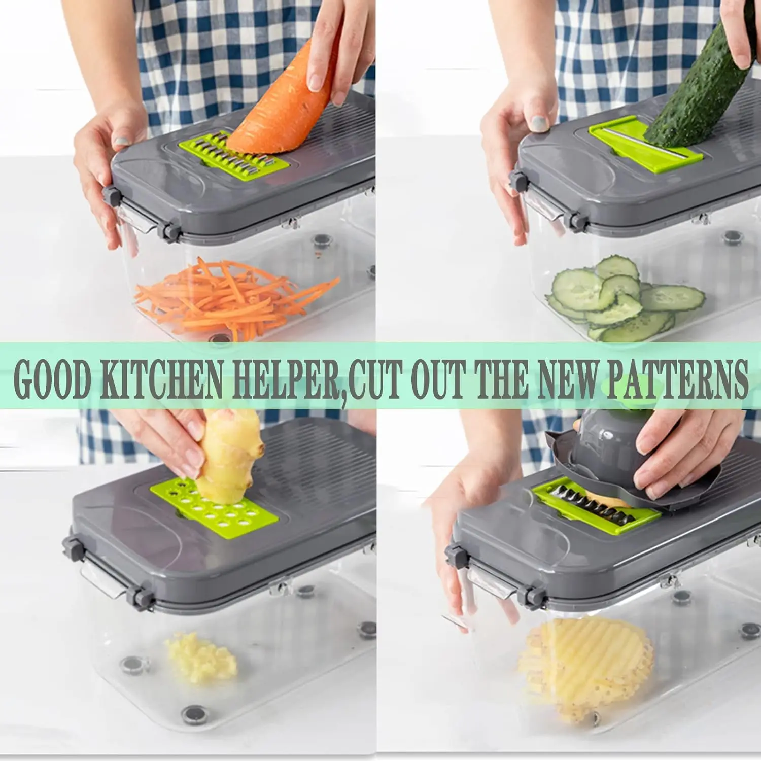 wholesale fruit & vegetable processing machines ABS Design Vegetable Cutter 22in1 vegetable chopper