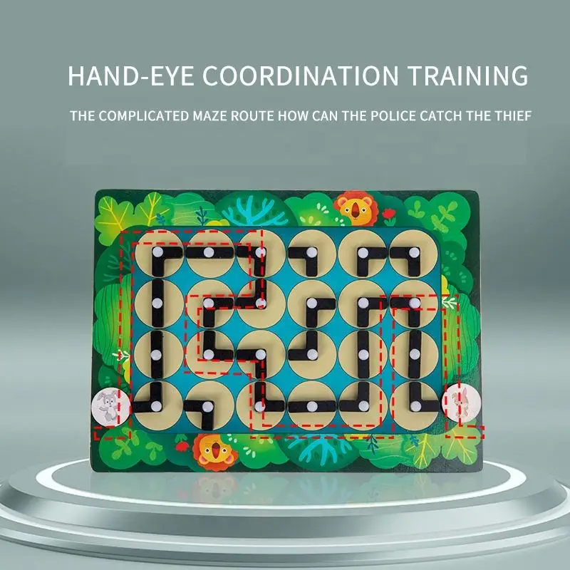 Wooden Math Block Children Adult Interactive Desktop Balance Ball Hand Crank Track Bead Maze Puzzle Educational game