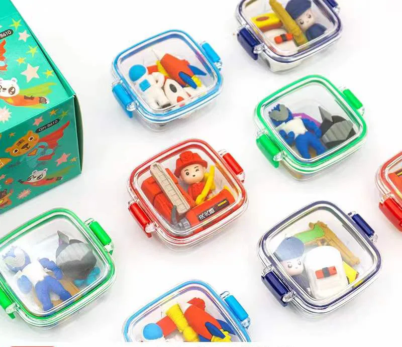 Резиновый ластик в креативной упаковке с изображением астронавта мультяшный для фруктов и овощей студенческий ластик карандаш