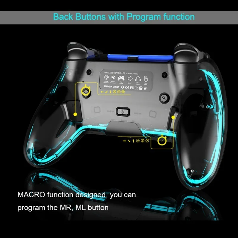 New Dual Vibration Motion RGB Light 3D Joysticks Gamepad Wireless Game Controller For Playstation 4 Ps4 Dualshock4