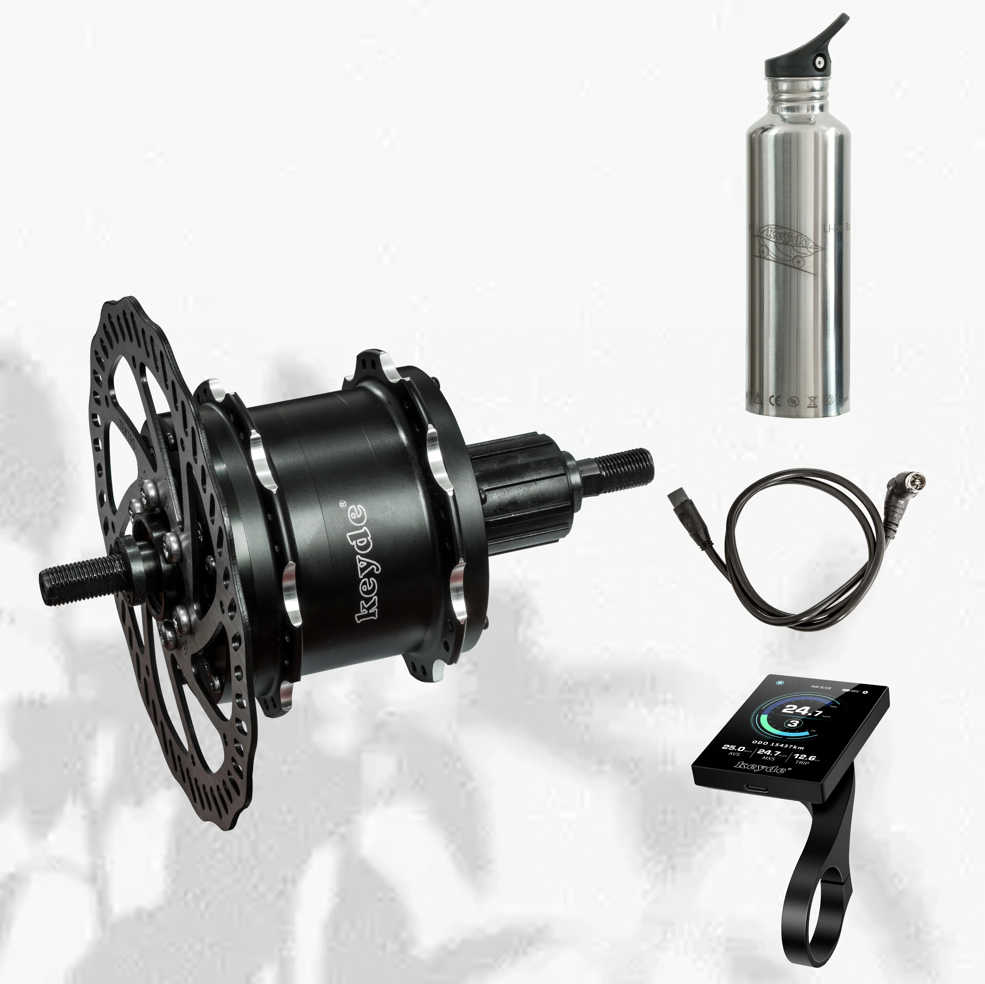 Lighter higher rear motor 24V 33V 36V 250W 300W  with 10.5Ah 36V lithium battery wireless display