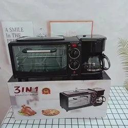 Household frying pan electric oven tea boiling device 3 in 1 multifunctional breakfast making machine