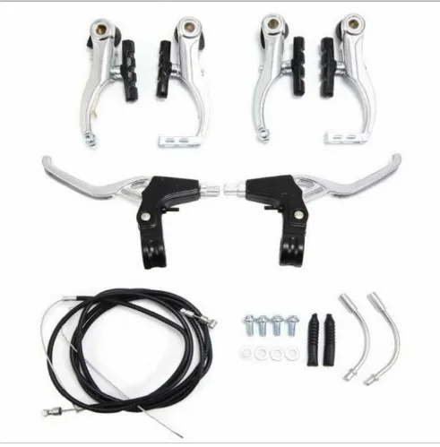 Complete Bike Brake Set Front Rear Bike Brake Inner Outer Cables  Lever Kit Includes Callipers Levers Cables