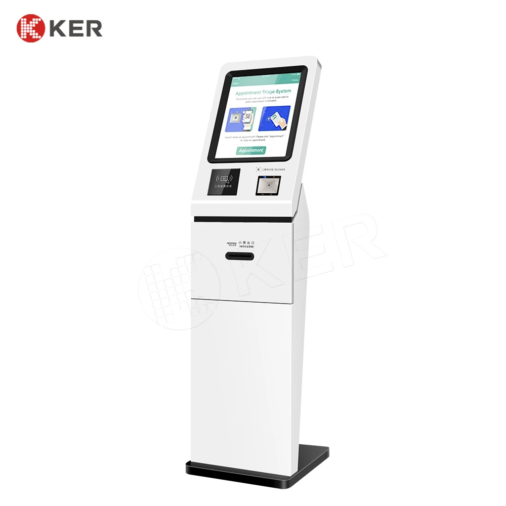 floor standing tall camera paypal payment method ticket printer advertising touch screen kiosk square payment ofself serve kiosk