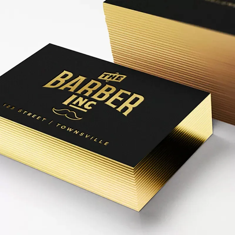 Luxury Custom Printing Gold Foil Greeting Gift Invitation Edge Brush Color Business Creative Postcard Paper Card
