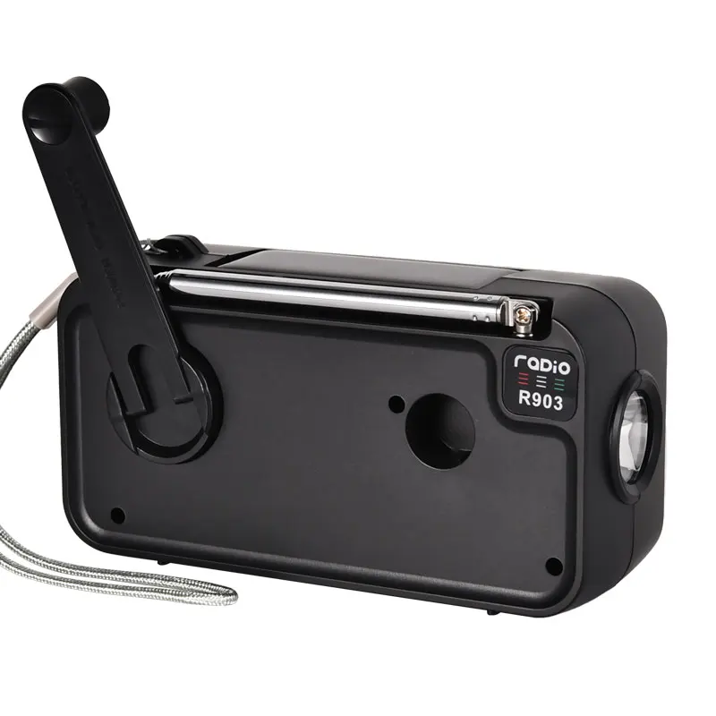 High end emergency radio hand crank solar red cross usb c 2000 mAh FM/AM/SW Radio Speaker SOS Alarm LED Torch Reading Lamp