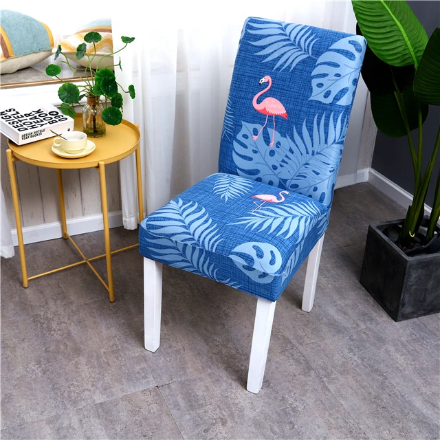 Новинка 2020, оптовая продажа, универсальные эластичные чехлы на обеденные стулья из спандекса с изображением блока из лайкры для кухни/зала/гостиной