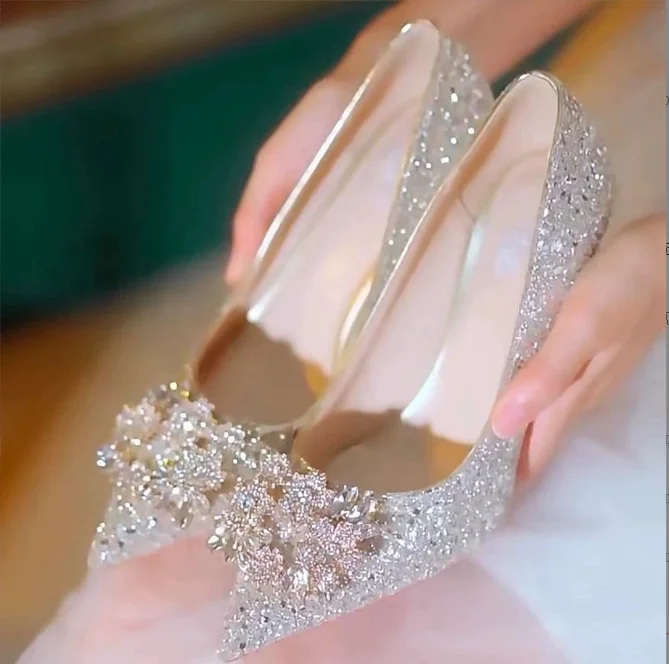 Bride Wedding Shoes Ornament Removable Shoe Buckle Exquisite Handmade Accessories Beautiful Crystal High Heels Shoe
