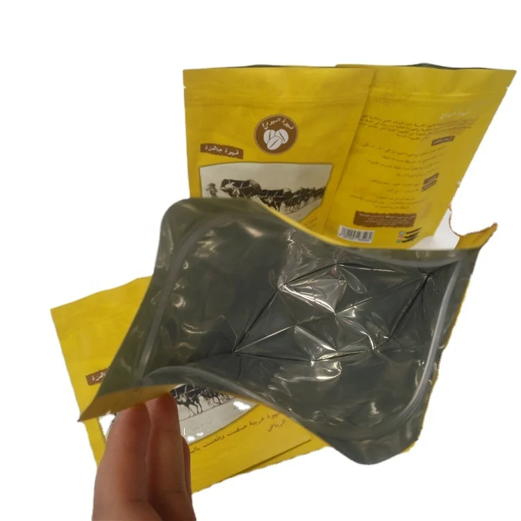 Custom Printing 250g 500g Laminated Aluminum Foil Bag Stand Up Pouch Matt Foil Pouch Ziplock Coffee Bag With Degassing Valve