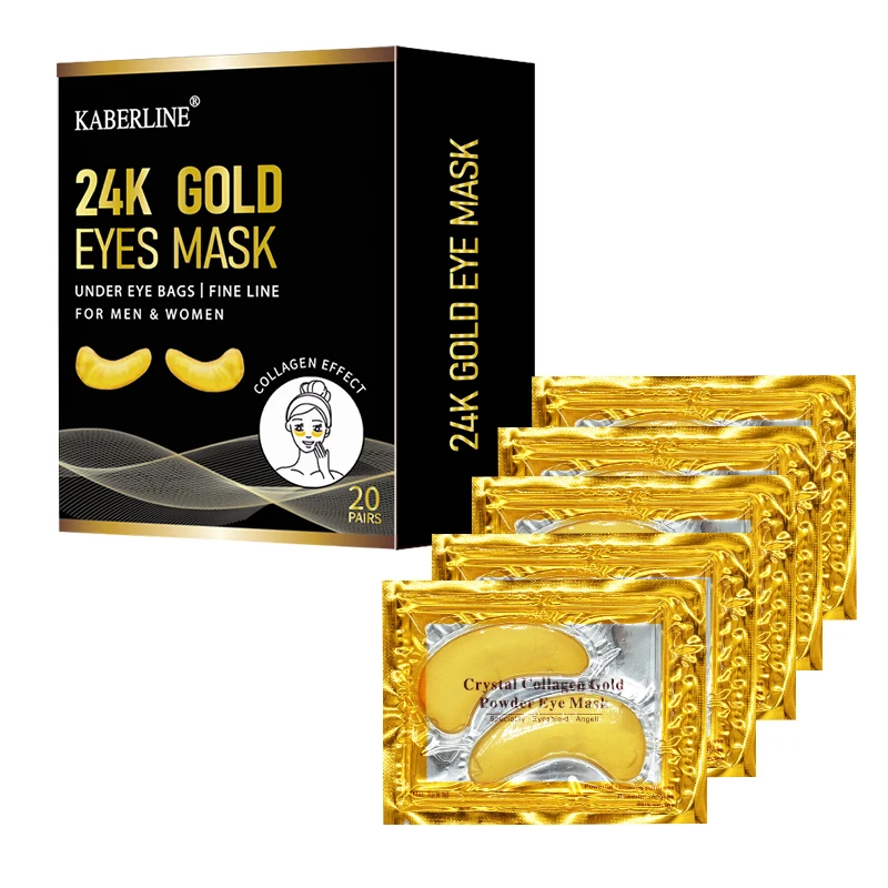 24K Golden Anti-Aging Moisturizing Custom Hyaluronic Cooling Gel Eye Mask Eye Pads Pure Crystal Collagen Eye Mask
