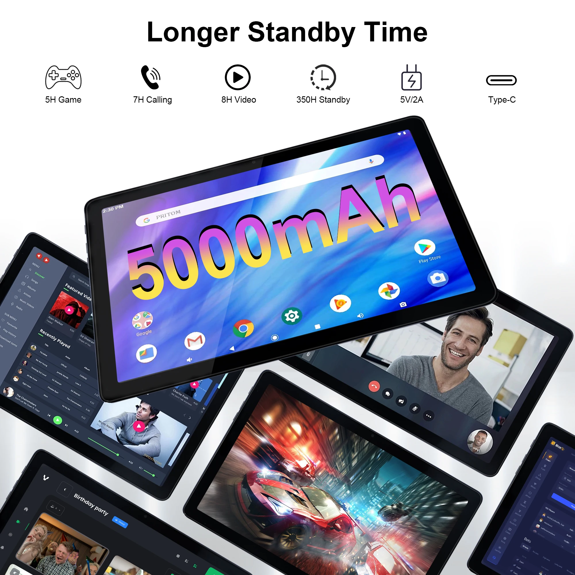 Veidoo 10 inch WIFI 6 Android 13 Octa Core Tablet 8GB RAM 128GB ROM TF 512 Dual Camera 5000 mAh Tablet PC