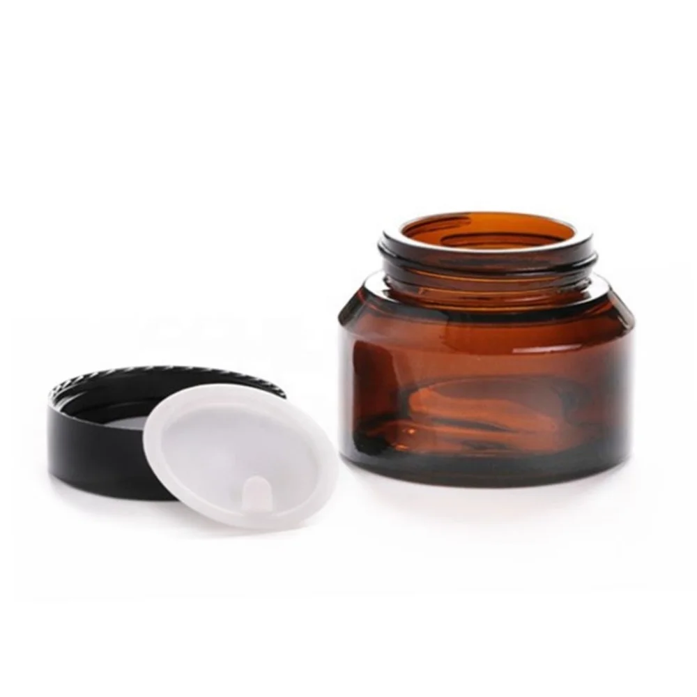 Luxury empty glass cosmetic jars 10ml 15ml 100ml packaging face cream black green with lids container custom fancy