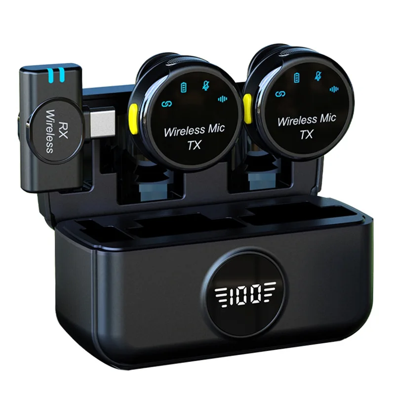 S3 Wireless Lavalier Microphone Magnetic Clip-on Noise Cancelling Tiktok Wireless Capacitive Microphone