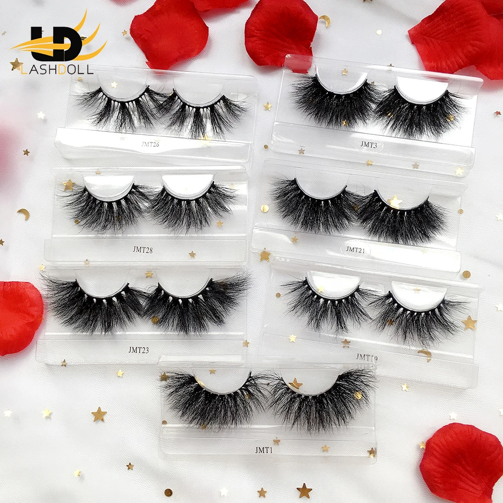  Ресницы для наращивания ручной работы 25 мм 5D норковые ресницы с индивидуальной коробкой